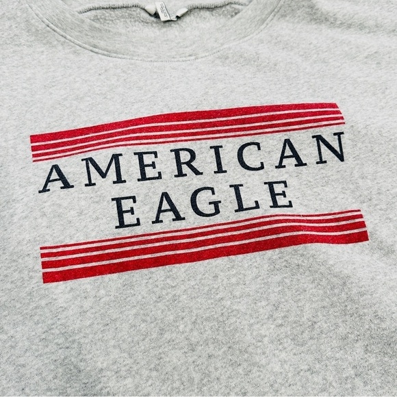 American Eagle Outfitters Grey Crewneck Logo Sweatshirt - Picture 2 of 7